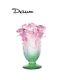 Daum Roses Vase Vert Et Rose 03507 France Crystal Glass Flambant Neuf Dans La Boîte