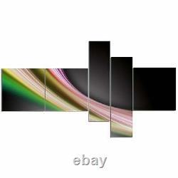 Designart'pink Green Abstract Lines' Abstract Canvas Art 60 In. Large X 32 Po