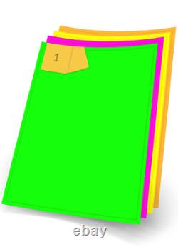 Étiquettes d'imprimante fluorescentes, orange, rose, vert, jaune néon, autocollants Dayglow