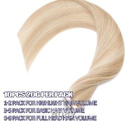 Extensions de cheveux humains Remy à bandes adhésives épaisses de 200g 80pcs FULL HEAD lisses