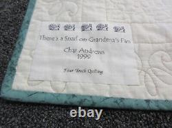 Extra Large Quilt 78 X 102 Dans Les Escargots De Crème Verte Rose Grand-mère's Fan 1999 Andrews