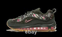 Femmes Nike Air Max 98 Camo Green Floral Black Print Pink Aq6468-300 Sz 6