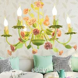 Floral Chandeliers Lampe Couleur Vert Rose Fleur Light Fixture Modern Home Décor