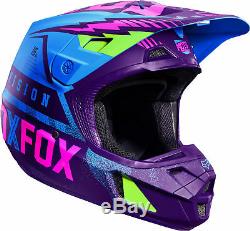Fox Racing Adulte Bleu / Vert / Violet / Rose V2 Vicious Se Dirt Bike Casque Vtt MX