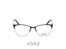 GUESS GU2583 Monture de lunettes optiques en métal noir mat 002, 55-17-140 2583 RX AB.