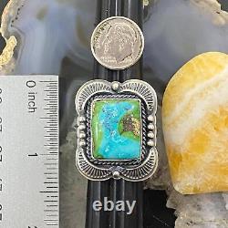 Gilbert Platero Native Argent Sterling Sonora Rose Turquoise Taille De Bague 8.25