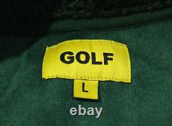 Golf Wang Men Sherpa Fleece Zip-up Veste Kt4 Forest Green/pink Large