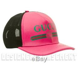 Gucci M Rose / 58 Cuir Vert Logo Sylvie Et Casquette De Baseball Hat Tn-o Auth 595 $