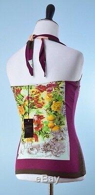 Jean Paul Gaultier $ 590 Nwt Maille Rose Vert Manches Fruit Floral Mesh S