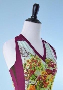 Jean Paul Gaultier $ 590 Nwt Maille Rose Vert Manches Fruit Floral Mesh S