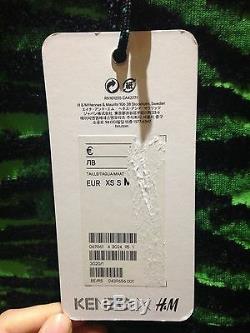 Kenzo X H & M Pull Vert Noir Rose Imprimé Tigre Nouveau Avec Étiquettes