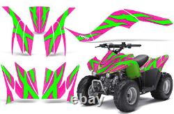Kit de graphiques ATV Decal pour Kawasaki KFX50 et KFX90 2007-2016 ZOOTED VERT ROSE