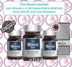 La vitamine capillaire Mossi London 3 x 120 comprimés (shampooing supplémentaire)