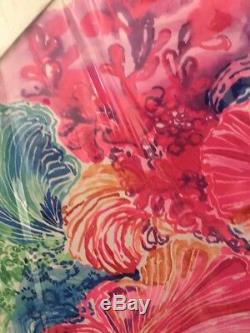 Lilly Pulitzer Nouveau Grande Toile Art Rose Vert Bleu Shell Conception Livraison Gratuite