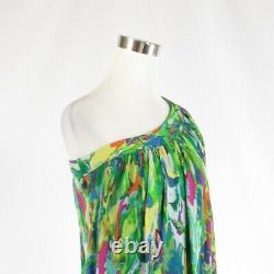 Lumineux Vert Rose Contraste Imprimé Single Dress Une Robe D'épaule P Nwt 285,00 $