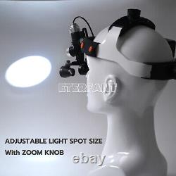 Lunettes binoculaires chirurgicales avec bandeau dentaire ETERFANT et lampe frontale LED médicale