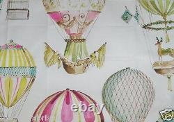 Manuel Canovas Ballons À Air Chaud Toile Tissu 10 Yards Rose Vert Aqua Multi