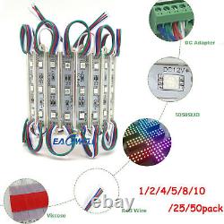 Module LED 3 lumières SMD 5050 RGB blanc étanche de 10 à 2000 pieds pour panneau d'enseigne 12V