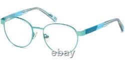 Monture de lunettes rondes pour enfants Skechers SE1641 095 vert clair en métal, 47-16-130, neuve.