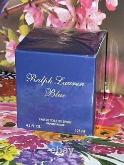 NIB SEALED NEW Ralph Lauren Women Blue 4.2 oz 125 ml Eau De Toilette EDP Spray
  <br/>	
NOUVEAU scellé NIB Ralph Lauren Women Blue 4.2 oz 125 ml Eau De Toilette EDP Spray