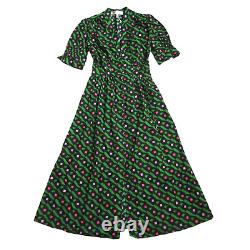 NWT Diane von Furstenberg Erica en Robes Midi en Coton Vert Venus à Cubes de Diamants 6