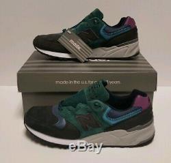 New Balance M999jtb Made In USA Lifestyle Chaussures Charcoal Noir / Vert / Rose Sz 10