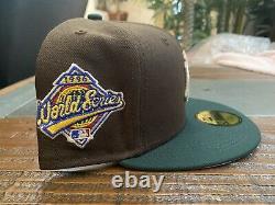 New York Yankees 1996 World Series New Era Fitted Hat 7 5/8 Brown Green Pink Uv