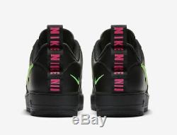 Nike Air Force 1 Lv8 Utilitaire Noir Ul / Hyper Rose / Vert Cri Royaume-uni 10, 11