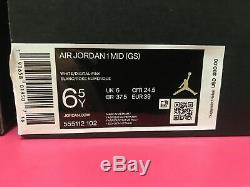 Nike Air Jordan 1 MID Gs Blanc Digital Rose Aurora Tailles Vert 5.5 / 6 / 6.5 / 7