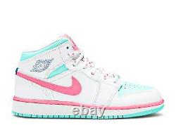 Nike Air Jordan 1 MID Rose Green Soar (gs) 555112-102 4-7y