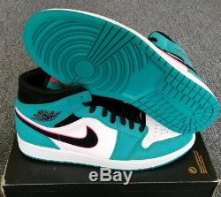Nike Air Jordan 1 MID Se South Beach Mens Sz 11 Miami Vice Vert / Rose 852542 306