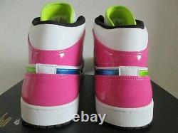 Nike Air Jordan 1 MID Se White-cyber Green-fuchsia Pink Sz 18 Cz9834-100