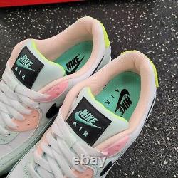 Nike Air Max 90 Blanc Volt Vert Glow Rose Gym Chaussures De Course Femmes Taille 7
