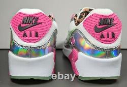 Nike Air Max 90 Sneakers Femmes Taille 7.5 Laser Fuchsia Illusion Vert Blanc Rose