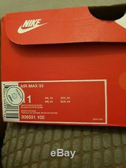Nike Air Max 93 Miami Vice Uk10 Eur 45 Blanc Rose Vert 1 80 90 Rares