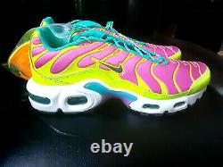 Nike Air Max Plus Volt Green Pink Blast Cw5840-700 Garçon 6.5y /taille Des Femmes 8