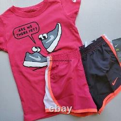 Nike Filles Taille 6 Summer Dri-fit Lined Short & Tops Rose Vert Jaune Noir