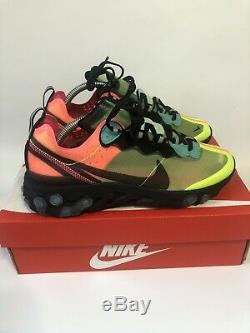 Nike React Element 87 Aq1090-700 V Aurora Green Racer Rose Pour Homme Taille 9,5 Neuf