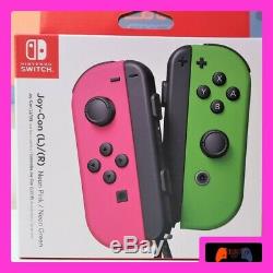 Nintendo Commutateur Gauche Et Droite Contrôleurs Joy-con Neon Pink / Neon Green (nouveau)