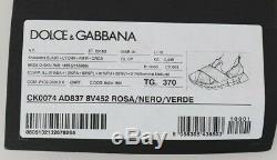 Nouveau 560 $ Chaussures Dolce & Gabbana - Baskets En Néoprène - Rose - Vert - Eu37 / Us6.5