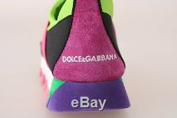 Nouveau 560 $ Chaussures Dolce & Gabbana - Baskets En Néoprène - Rose - Vert - Eu38 / Us7.5
