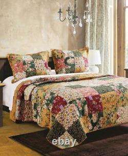 Nouveau! Ensemble de couette Shabby Cottage Vert Rose Jaune Rouge Bleu Aqua Blanc