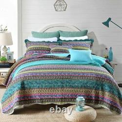 Nouveau! Ensemble de couette boho global turquoise bleu violet rose vert tropical du Sud-Ouest