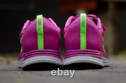 Nouveau Femmes Nike Flyknit Lunar1+ Taille 9 Rose/vert/blanc Chaussures De Running Nike Plus