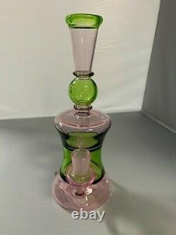 Nouveau, Honey Dew Glass, Rose Et Vert, Tuyau D'eau, Bong