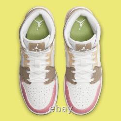 Nouveau Nike Air Jordan 1 MID Pastel Grind Blanc Vert Rose (taille Us Gs 7) Authentique
