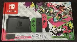 Nouveau Nintendo Switch Splatoon 2 Edition Neon Green / Neon Pink Joy-cons Version 3.0