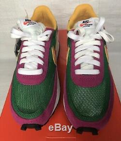 Nouveau Sacai Nike LDV Waffle Rose Suede Pin Vert Mesh Sneakers Uk 6 Eur 39 6,5