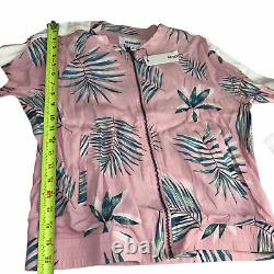 Nouveau T.n.-o. Nordstrom Bb Dakota Pink Jacket Hawaiian Tropical Print Green Palm Small