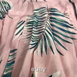 Nouveau T.n.-o. Nordstrom Bb Dakota Pink Jacket Hawaiian Tropical Print Green Palm Small